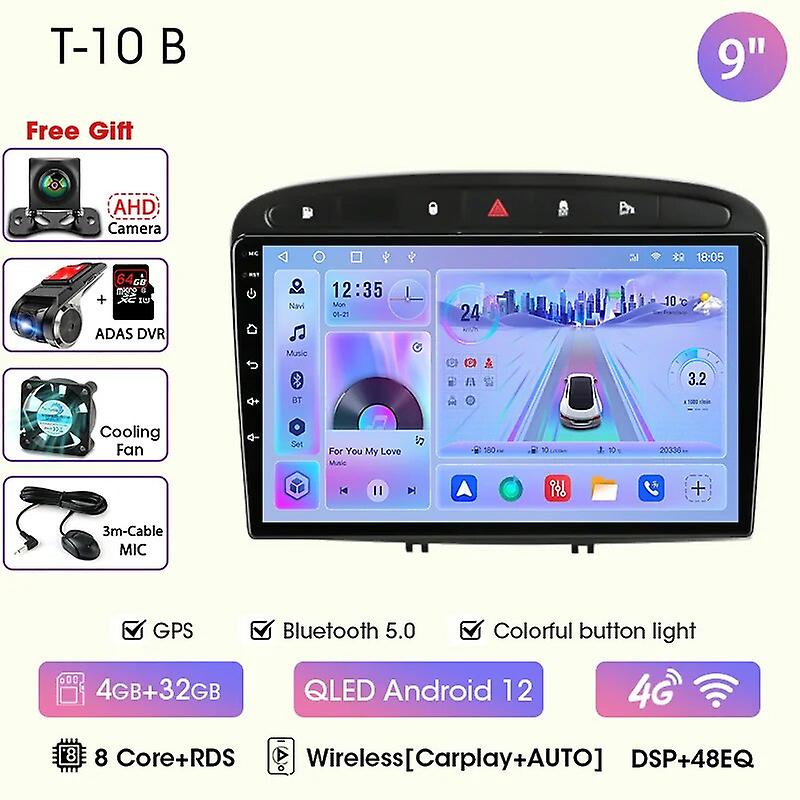 Car Stereo Radio For Peugeot 408 308 308sw 2din Android12 Wireless Carplay Android Auto Multimidia Video Player Head Unit