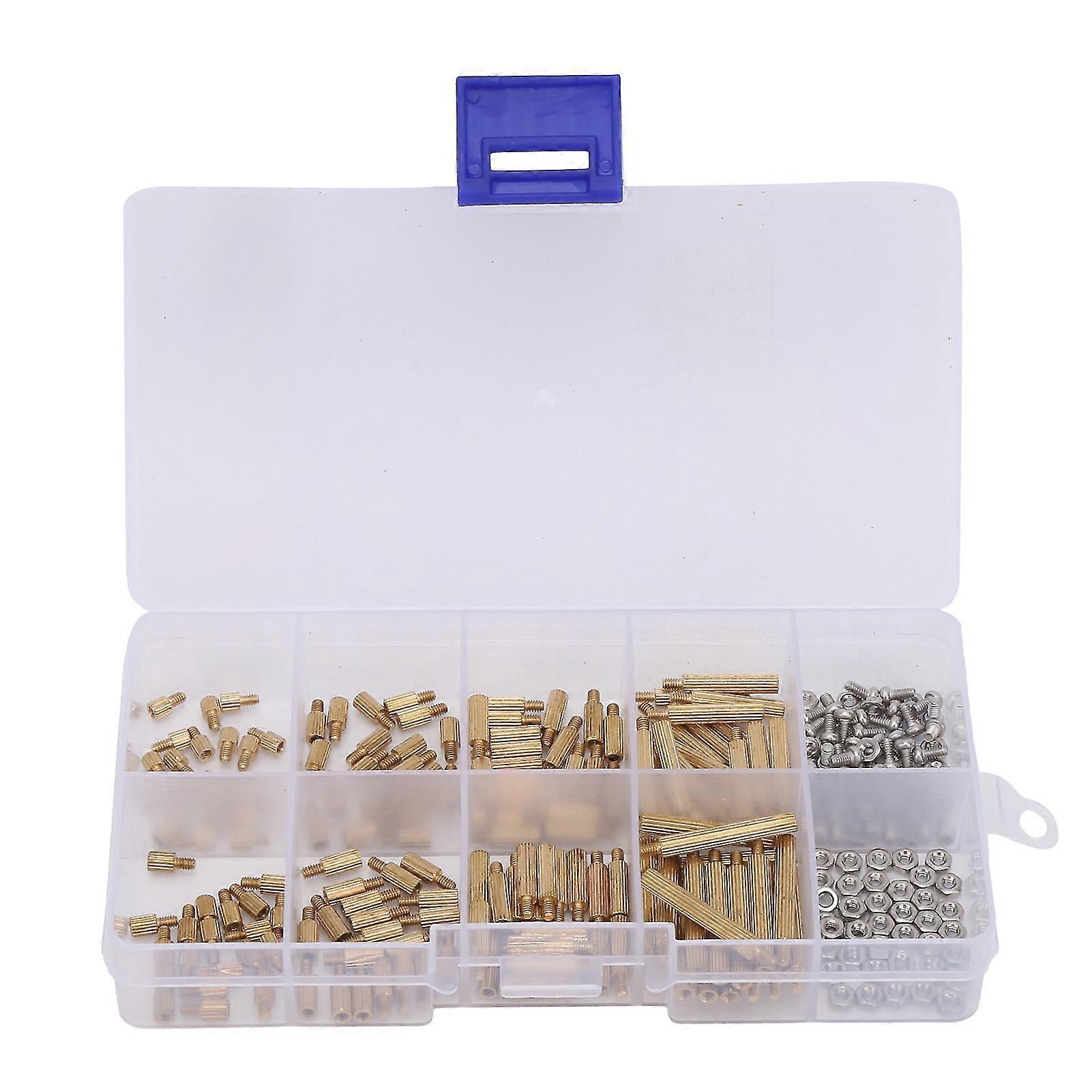 260pcs Abstandshalter Kit Mutter Sortimentskasten Messing Gewinde Industriebedarf M2