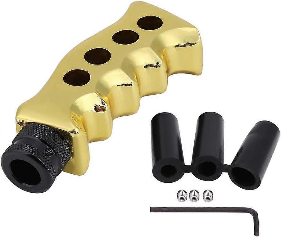Gear Shift Knob, Universal Car Gear Shift Knob Gun Handle Knife Handle Shift Lever Knob Joystick (Gold)