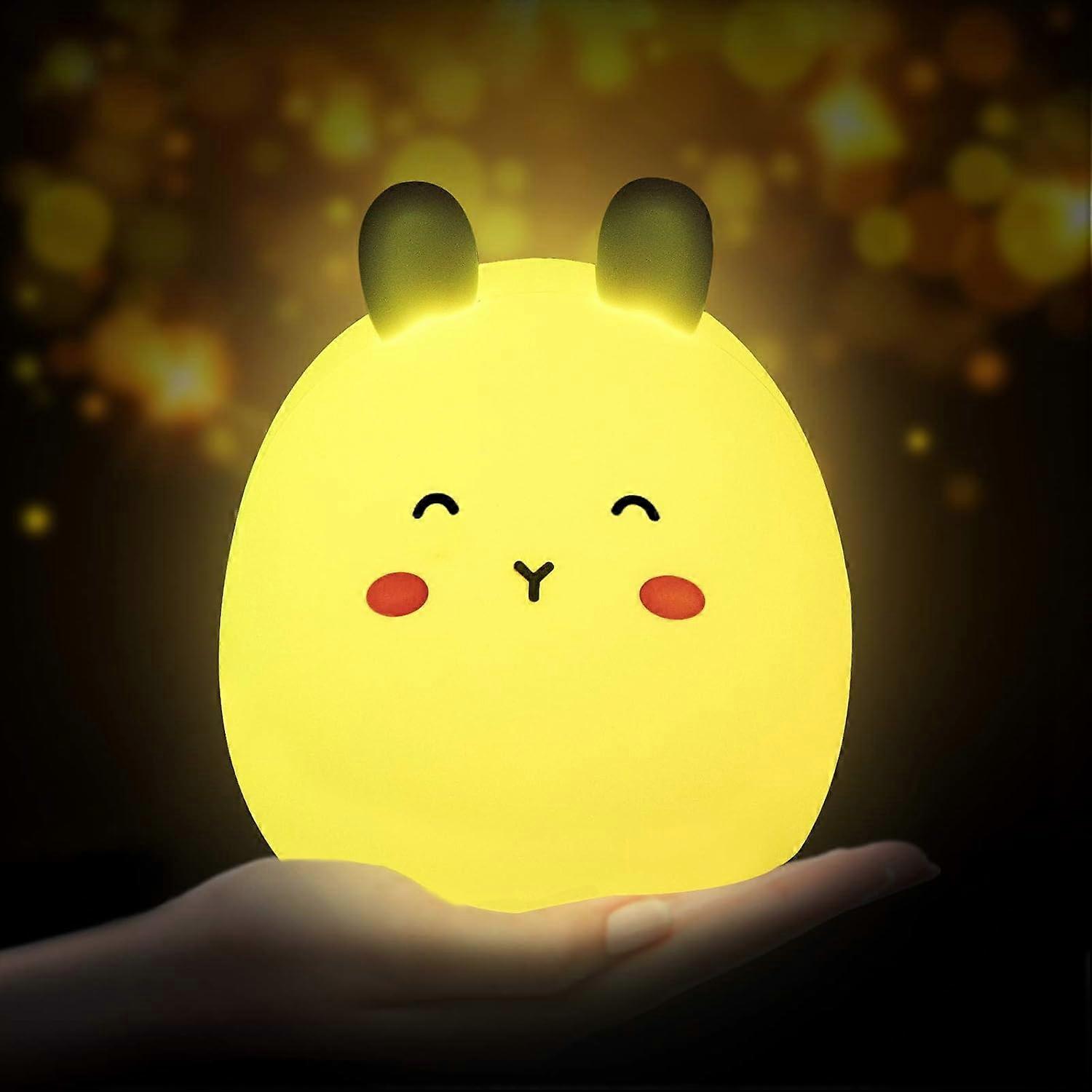 Children's night light - cute touch-sensitive rabbit light with variable color and adjustable brightness
