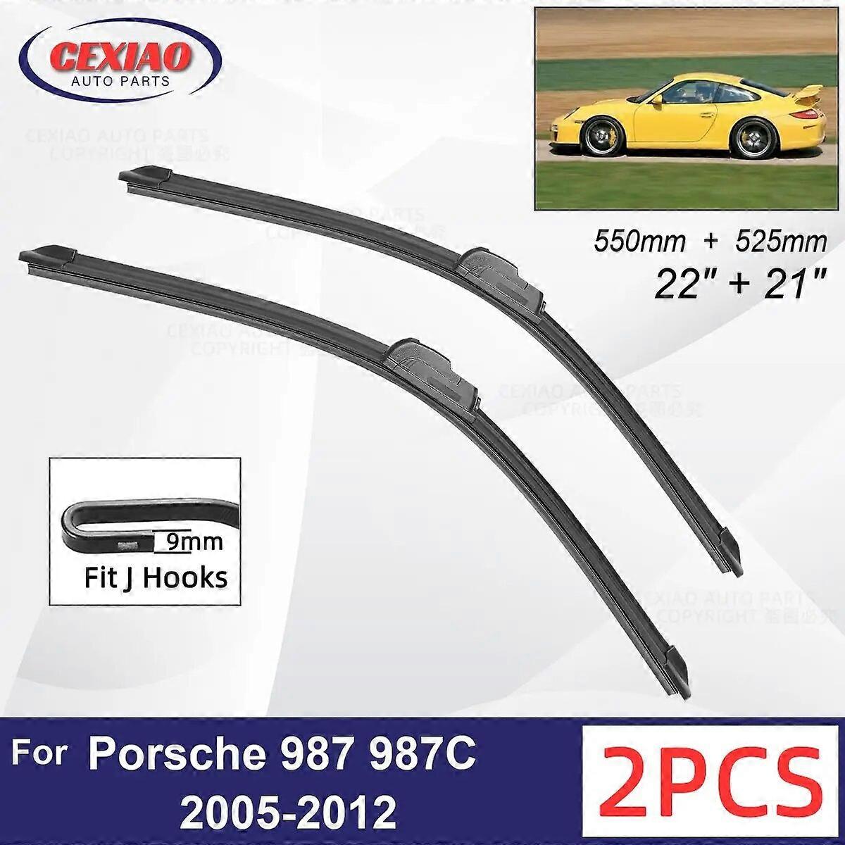 Car Wiper For Porsche 987 987C Boxster Cayman 2005~2012 Front Wiper Blades Soft Rubber Windscreen Wipers Auto Windshield FN9U4726