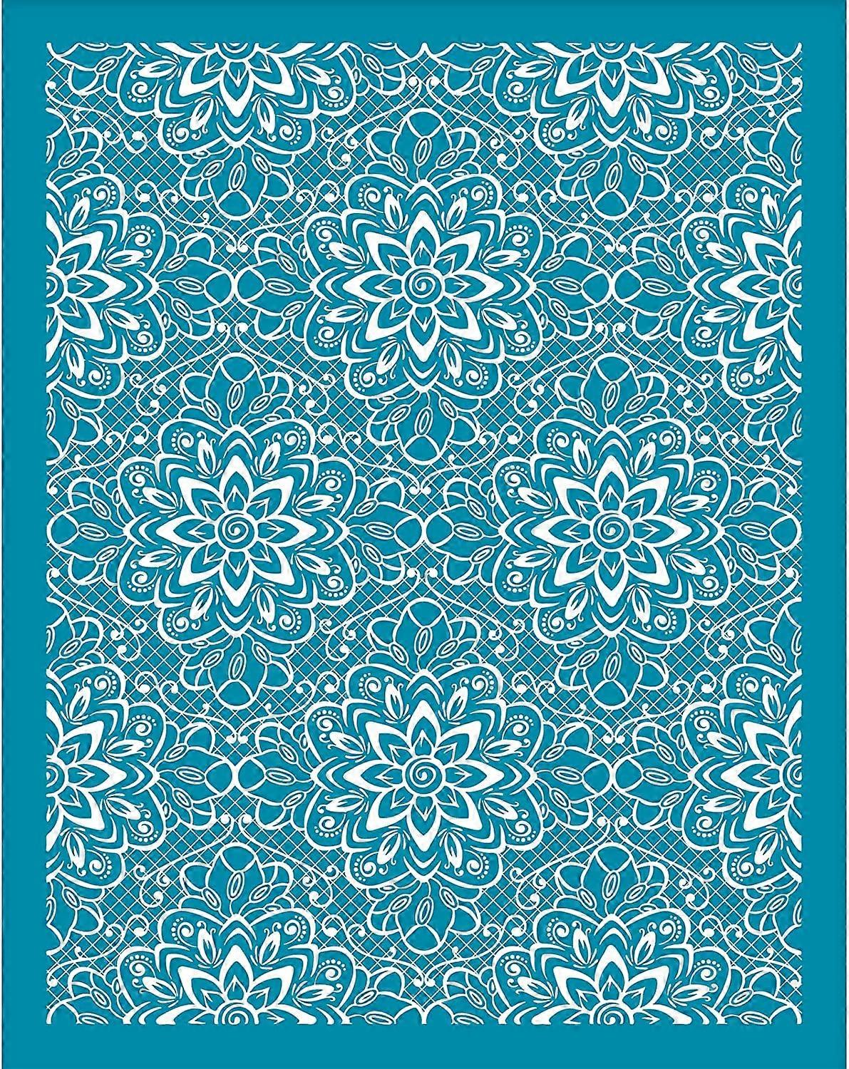 Lace Flower Pattern Non-Adhesive Silk Screen Printing Reusable Flower Mesh Stencils Transfer Washable Stencils for Polymer Clay Jewelry Earring Making