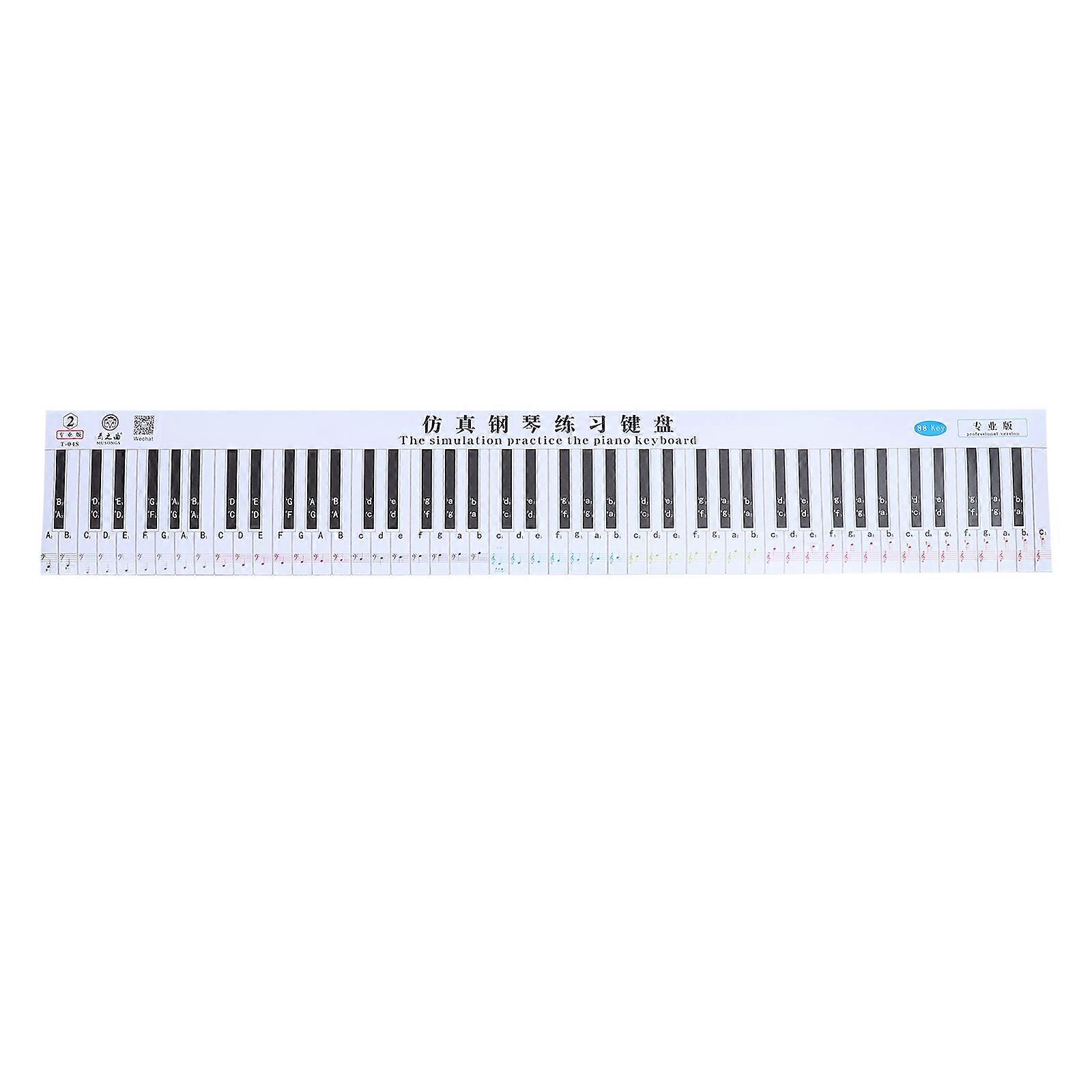 1Pc Portable 88 Key Piano Keyboard Fingering Practice Comparison Chart