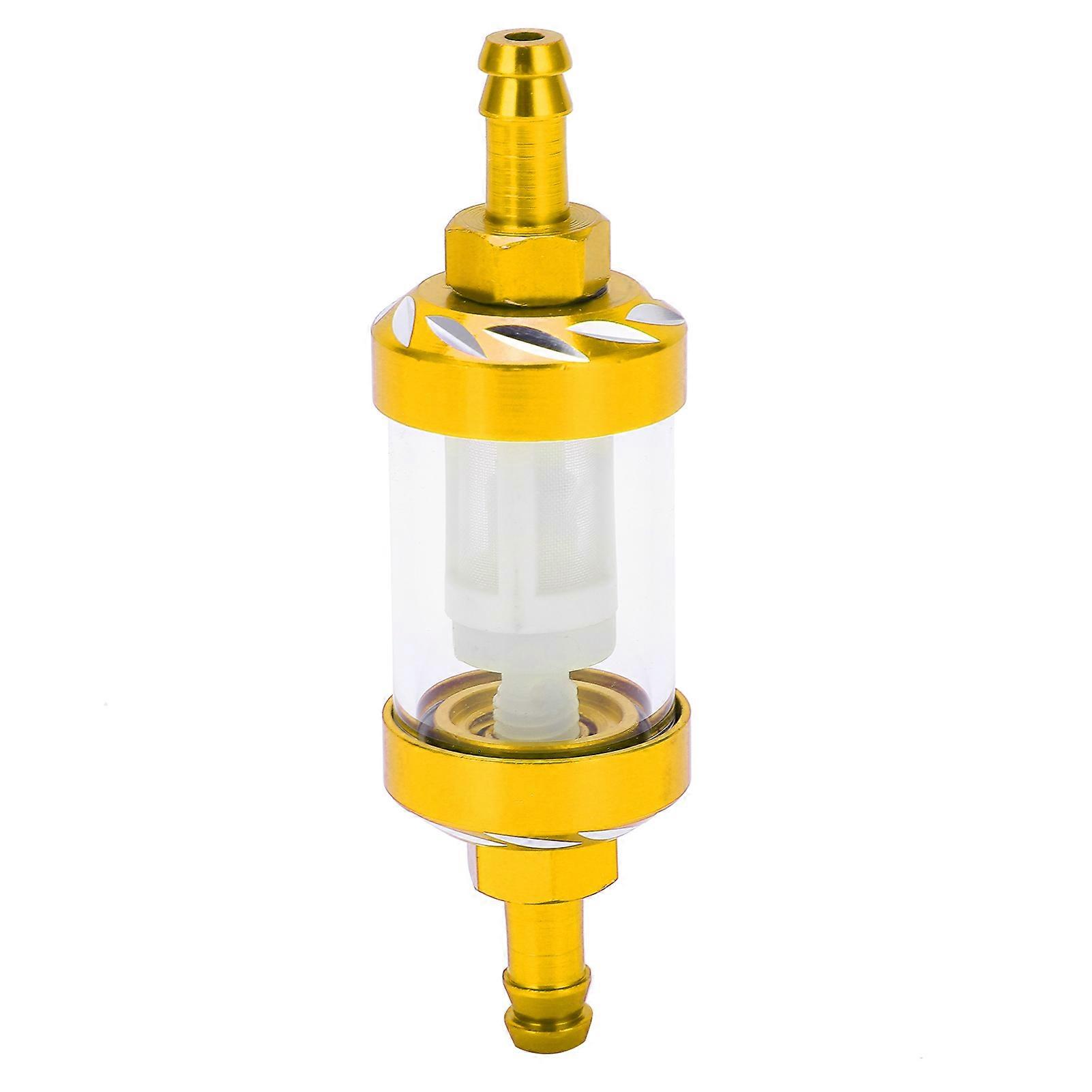 Glass drivstoffilter element aluminiumslegering skall erstatning for biler ATV SUVer motorsykler pit sykler gul