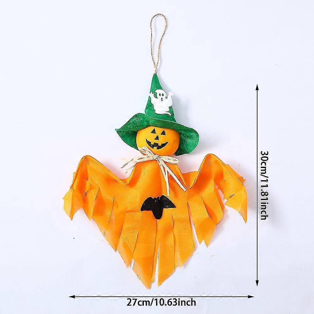 Jianghuoハロウィンギングゴーストデコレーションカボチャストローウインドソックペンダントハロウィンドパーティーホームバー背景装飾キッズギフト