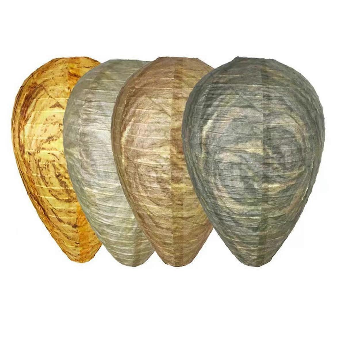 4 Pack Wasp Nest Decoy, Eco Friendly Hanging Wasp Repellent Wasp Trap,Natural Fake Wasp Nest Trap Bee Free Wasp