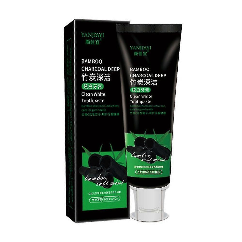 1-3pcs Bamboo Charcoal Toothpaste For Whitening And Refreshing Breath Activated Carbon Toothpaste For Removing Tooth Stains, Smoke Stains And Odor