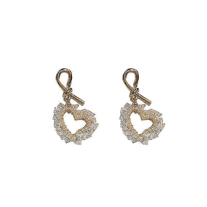 ヴィンテージ レディースイヤリング ゴールド925シルバーニードルクリスタルパールハース型イヤリング