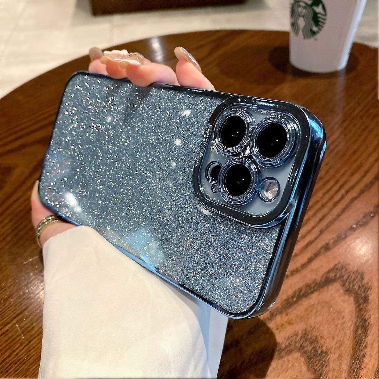 حار 2024 الفاخرة مربع الطلاء بلينغ بريق سيليكون جراب لهاتف iPhone 15 14 13 12 Mini 11 Pro Max X XR 7 8 Plus SE2022 غطاء الترتر الناعم