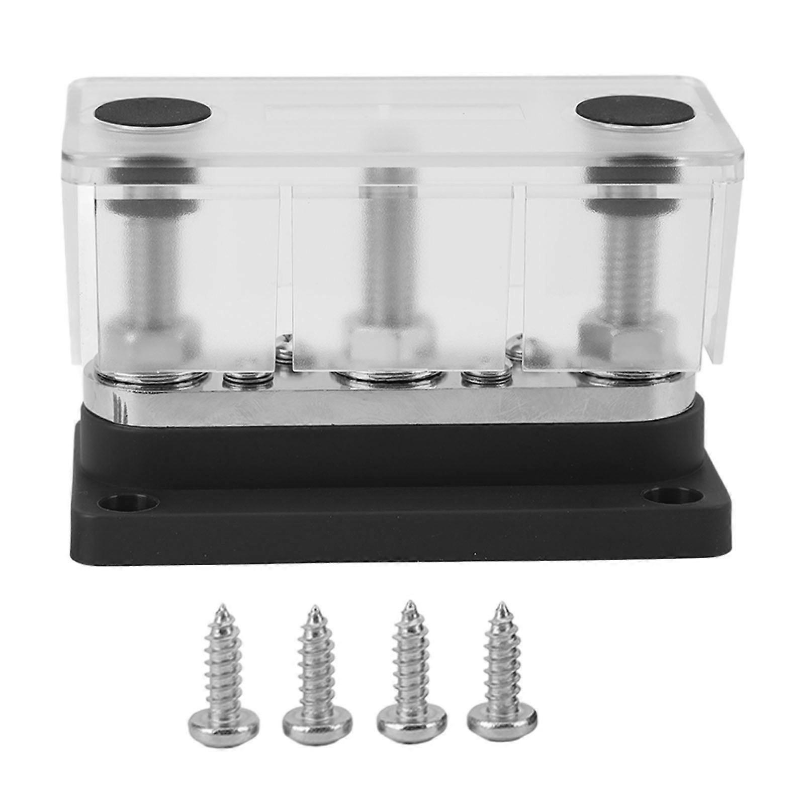 配電端子台12?48V300Aバッテリーバスバー車トラックRVマリンボートソーラーシステムブラックYEMAA