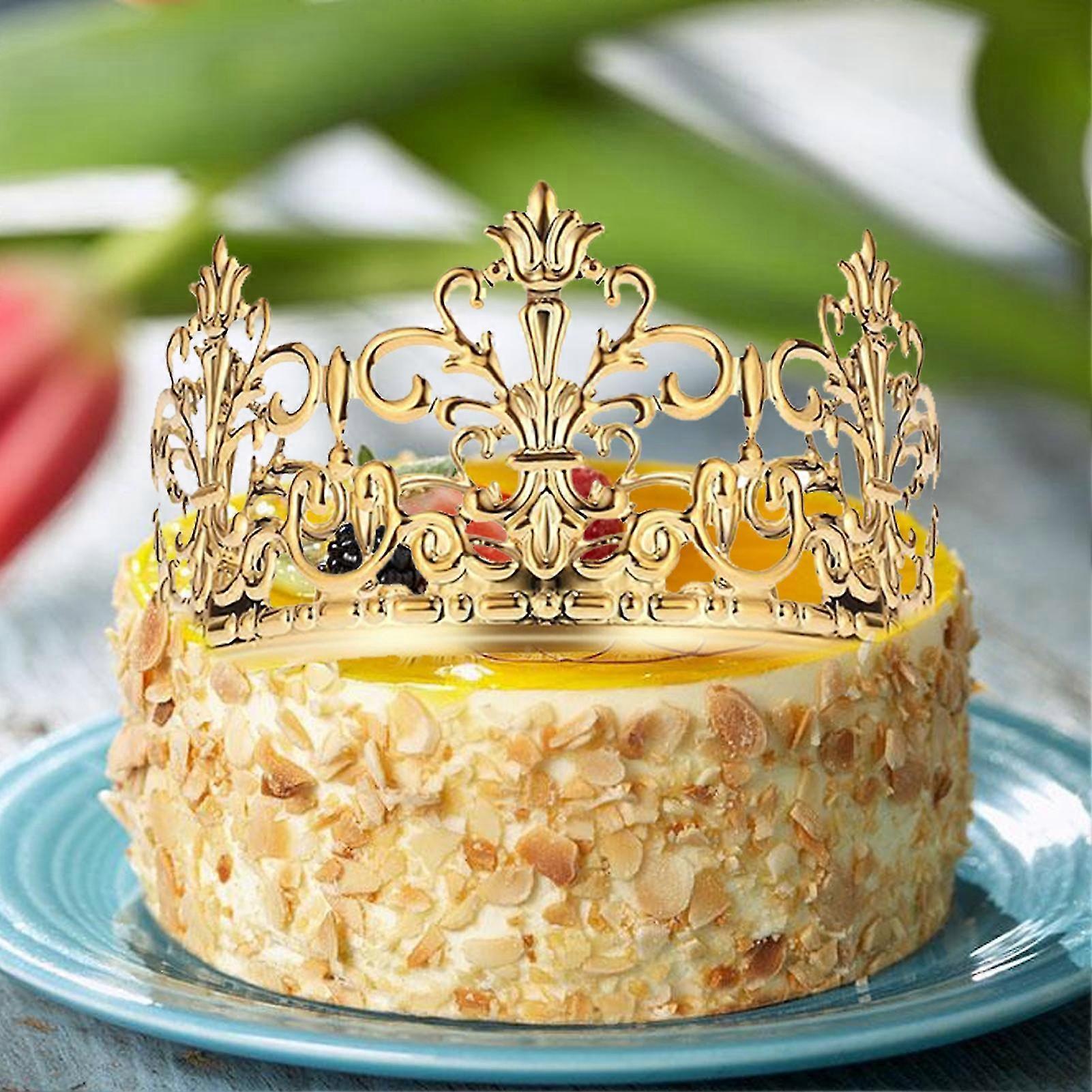 Cake Topper Realistic Looking Rust-proof Metal Crown Cake Topper Royal Themed Baby Shower Decoration For Home-Splendid