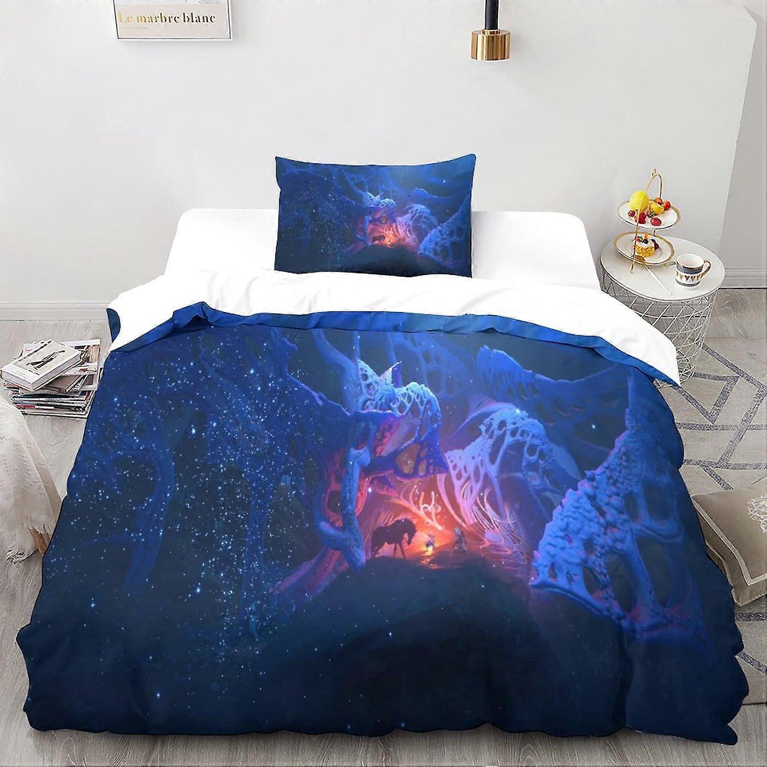 مجموعة الفراش ذات المناظر الطبيعية السحرية D غطاء لحاف الديكور المناظر الطبيعية الناعمة من الألياف الدقيقة جونيور غطاء الراحة مجموعة الفراش مع سحاب للإعلان 135 * 200 