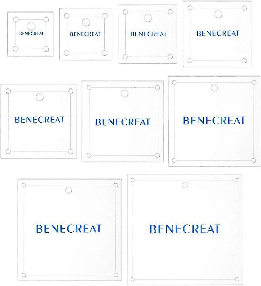 9 Sizes Square Quilting Template Acrylic Quilting Ruler Transparent Allowance Templates Ruler for DIY Patchwork Cutting Guide Machine Quilting Sewing 