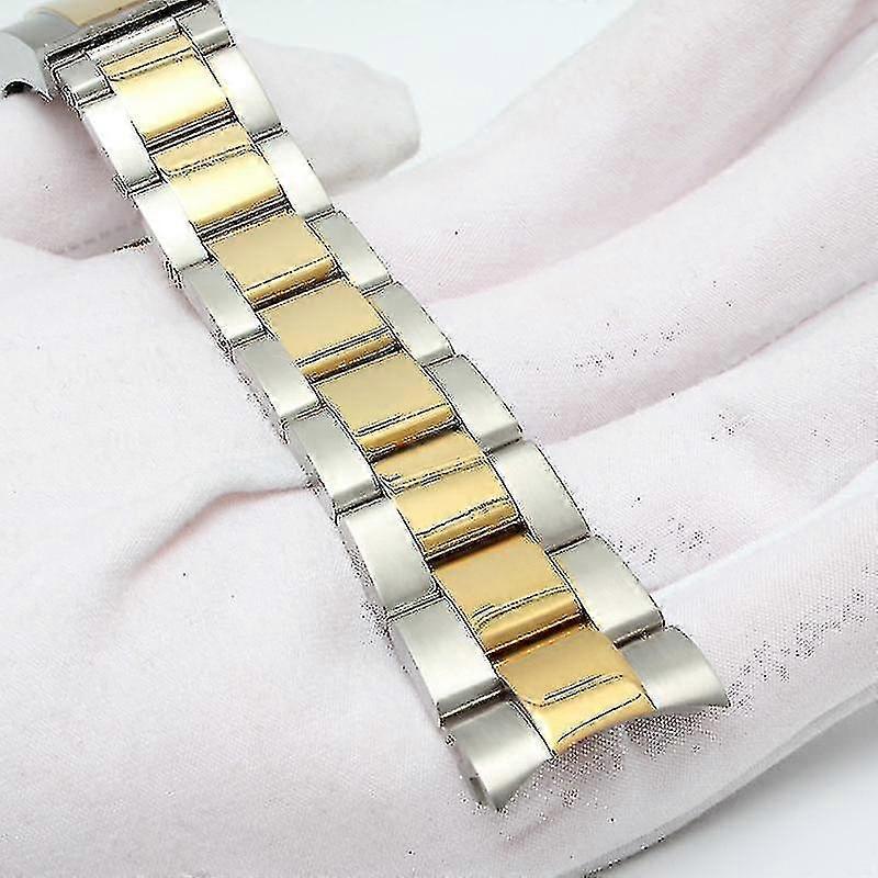 Watch Bracelet For Rolex Men - Fine Tuning Pull Button Clasp Strap, Stainless Steel Watch Band Chain