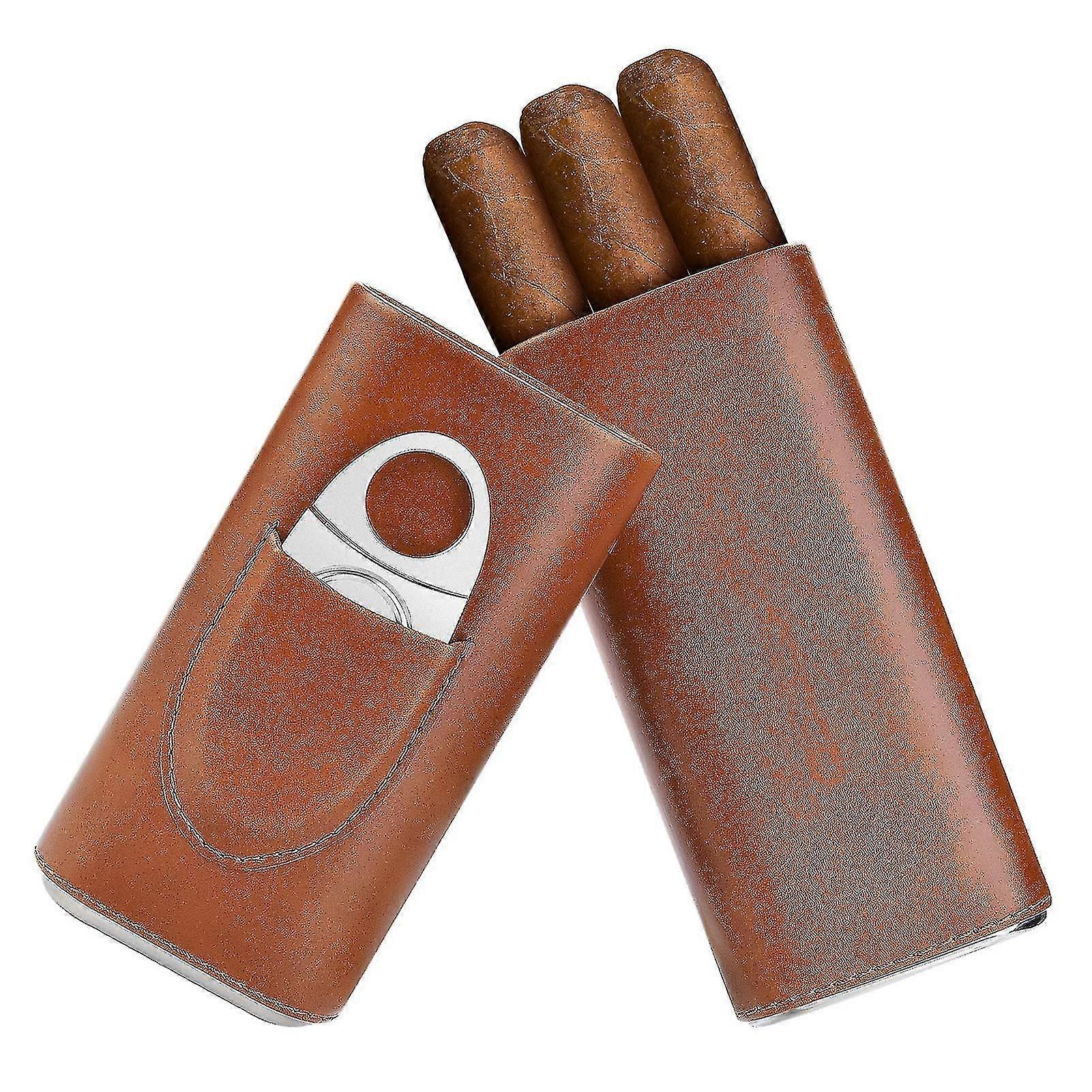 Zigarrenetui Zedernholz gefüttert - Zigarrenreisekoffer Zigarrenschneider Humidor