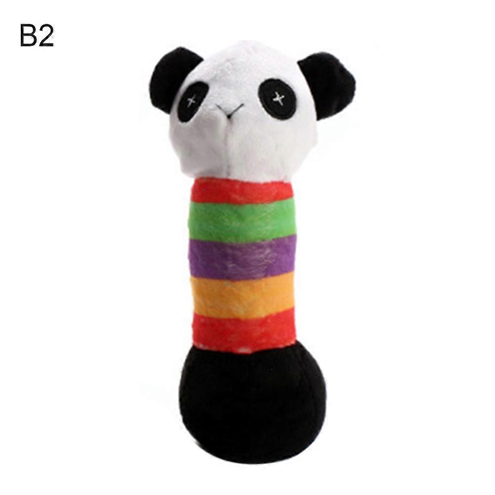 Soft Plush Colorful Giraffe Lion Panda Shape Dog Puppy Pet Squeaky Bite Toy