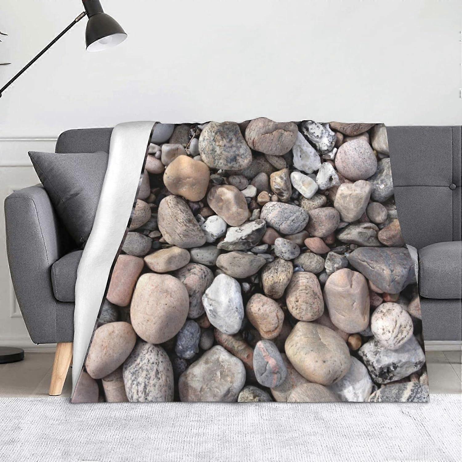 Lindo cobertor de seixos, cobertor de flanela leve e macio para sofás, cama, sofásFVBG-573