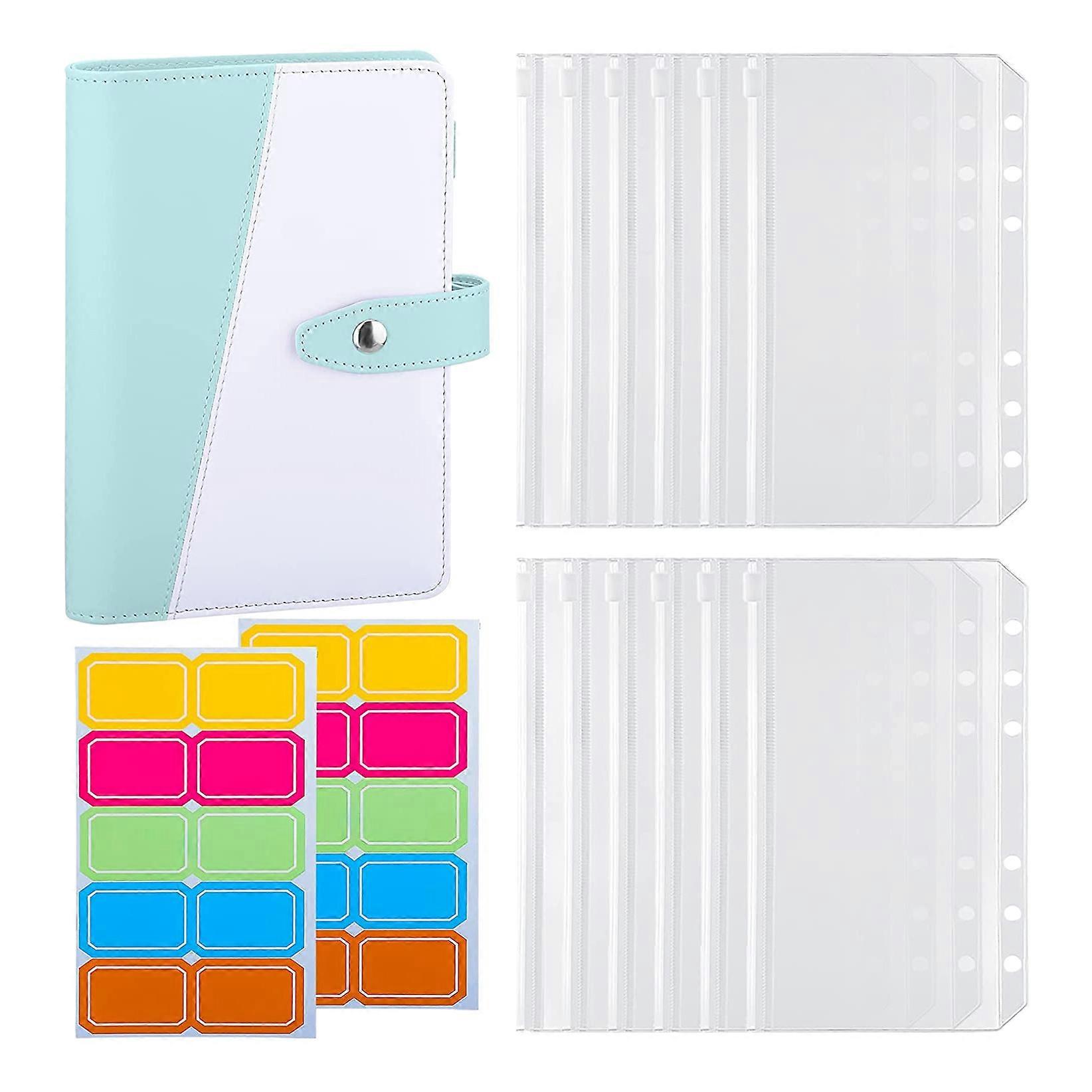 Budget Binder, A6 PU Notebook Planning Notepad, Replaceable 6 Ring Binder Coverfor Personal Plannin
