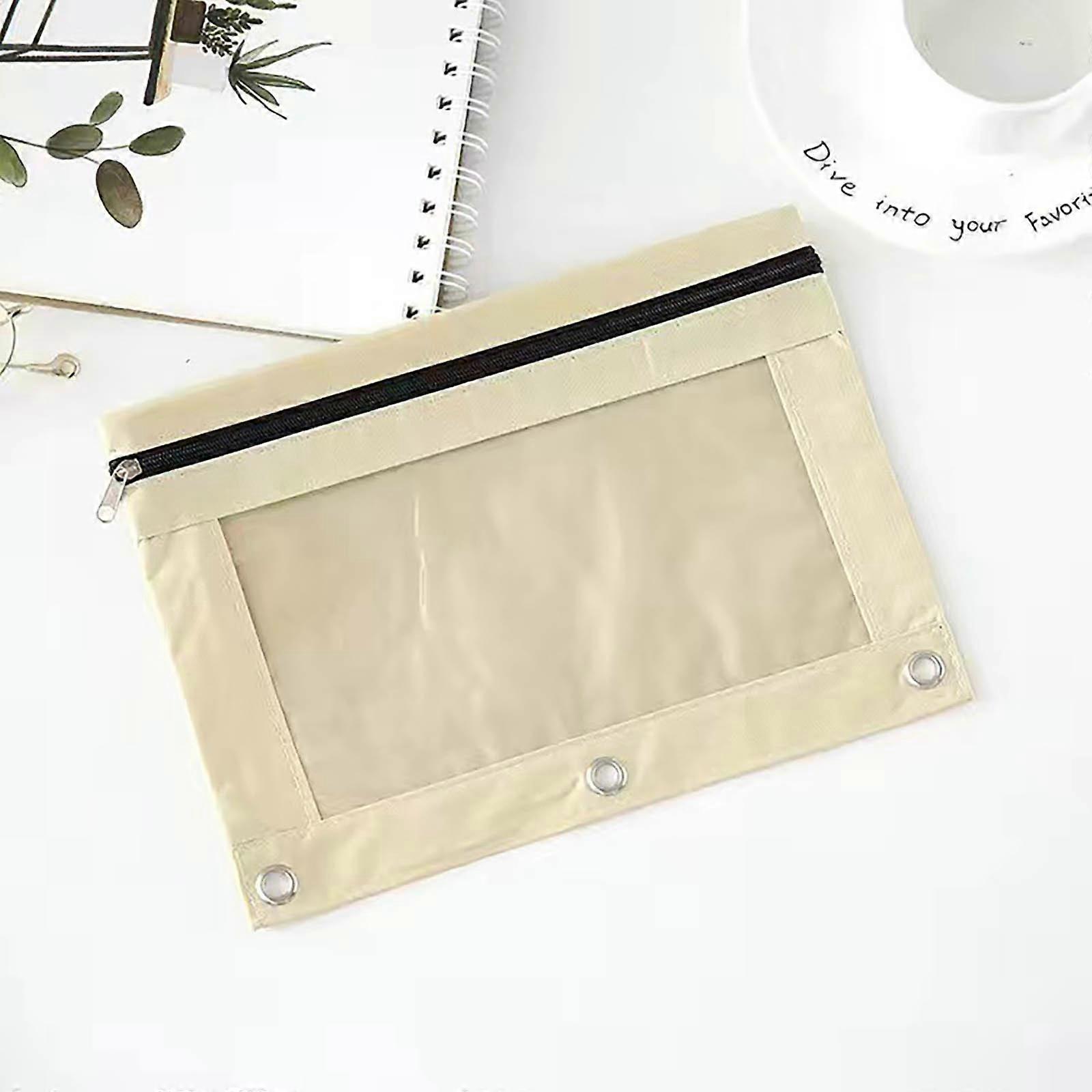 Three-hole Pencil Case Single Zipper Transparent PVC Document Storage Bag Detachable Folder Large Capacity Pencil Case