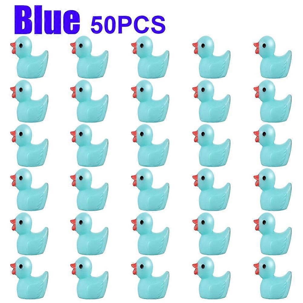 50PCS Mini Resin Yellow Duck Ornament Miniature Figures Tiny Duck Micro Fairy