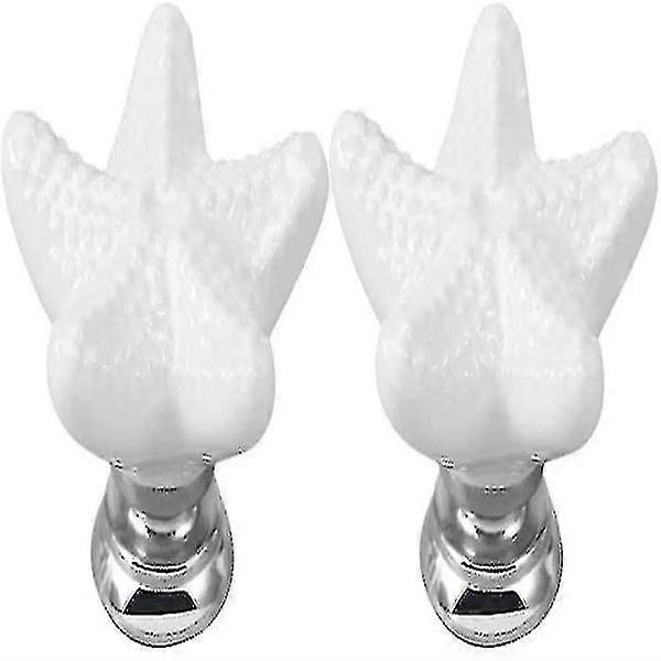 2 Pieces Ceramic Starfish Drawer Knobs Creative Drawer Pulls Handles Cabinet Doo