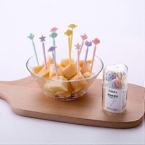 Creative Animal Cartoon Fruit Cake Fork Sign