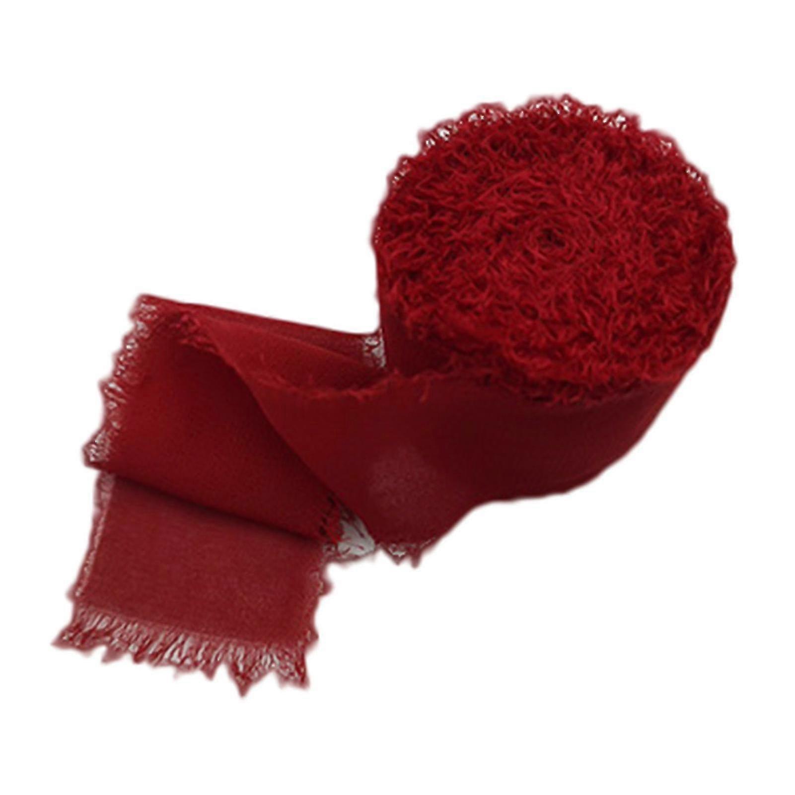 Gerafelde Rand Rimpel Chiffon Zijden Lint Bruiloft Bloem Boeket Wrap Decor Prop