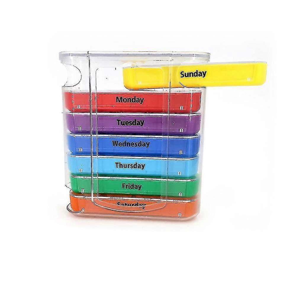 Weekly Pill Organizer, Four Times A Day, 1 Dispenser With Stackable Am/pm Compartments