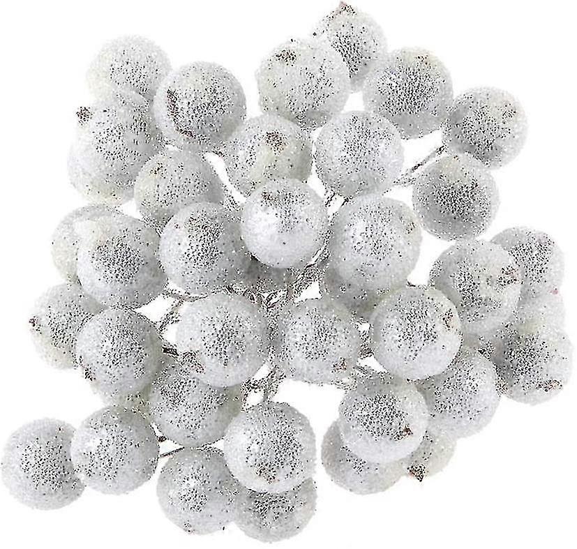 400 Pcs Artificial Fruit Holly Berries Silver Lifelike Simulation Small Cherries