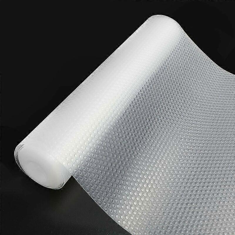 30x300cm Non-Adhesive Non-Slip Drawer Bottom Mat, Anti-Bacterial and Washable Kitchen Fridge Mat Transparent, DIY Non-Slip Drawer Bottom Mat