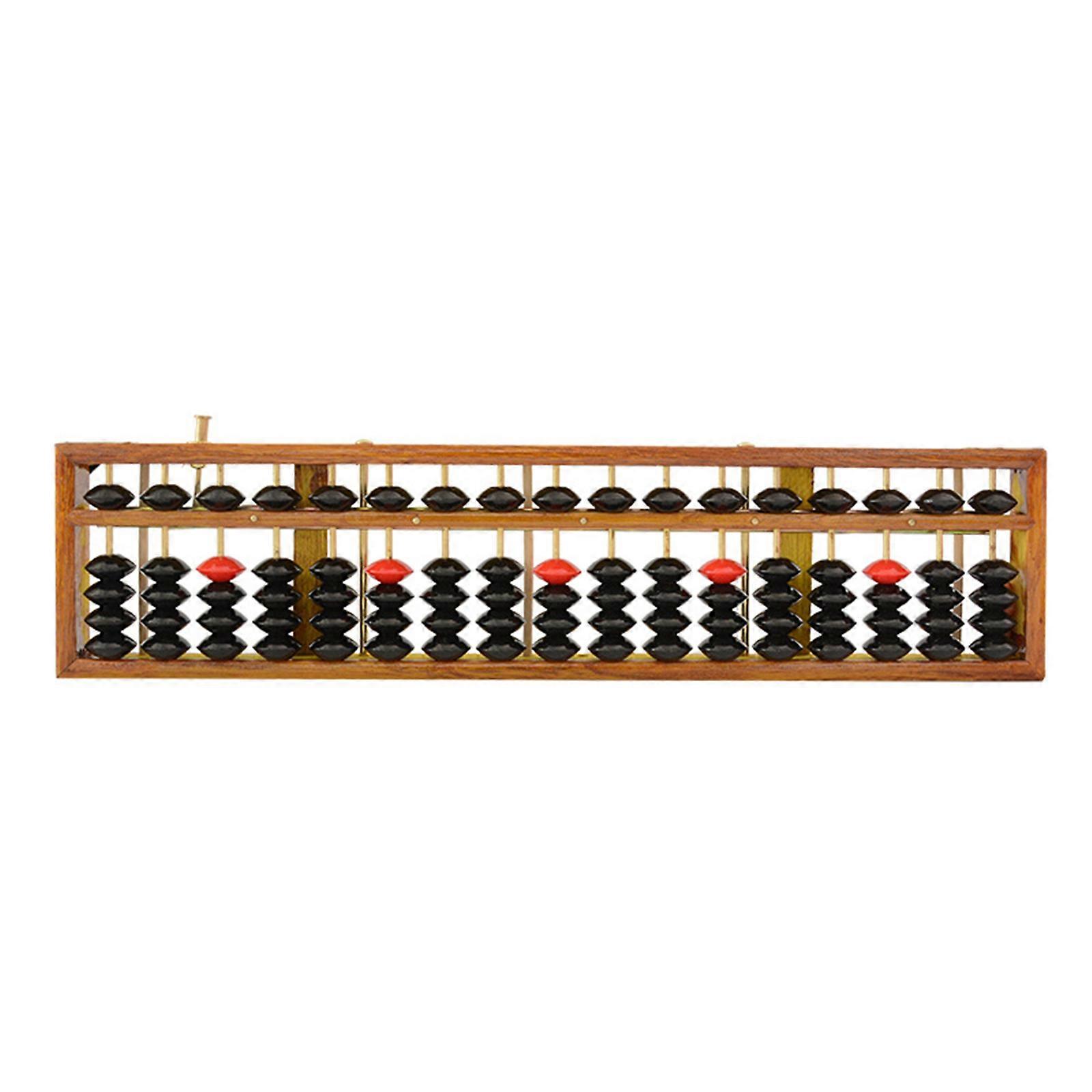 Portable Wooden Abacus Chinese Abacus Calculator 13 Column 15 Column 17 Column Toddler Counting Toys for Kid Students