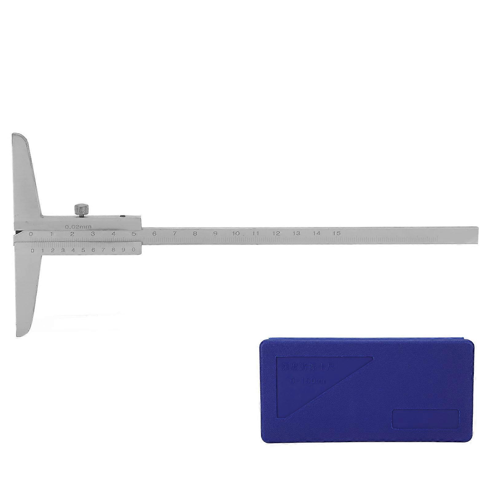 0?150mm Depth Vernier Caliper 0.02mm Accuracy Gauge Instrument Ruler Depth Measuring Tool