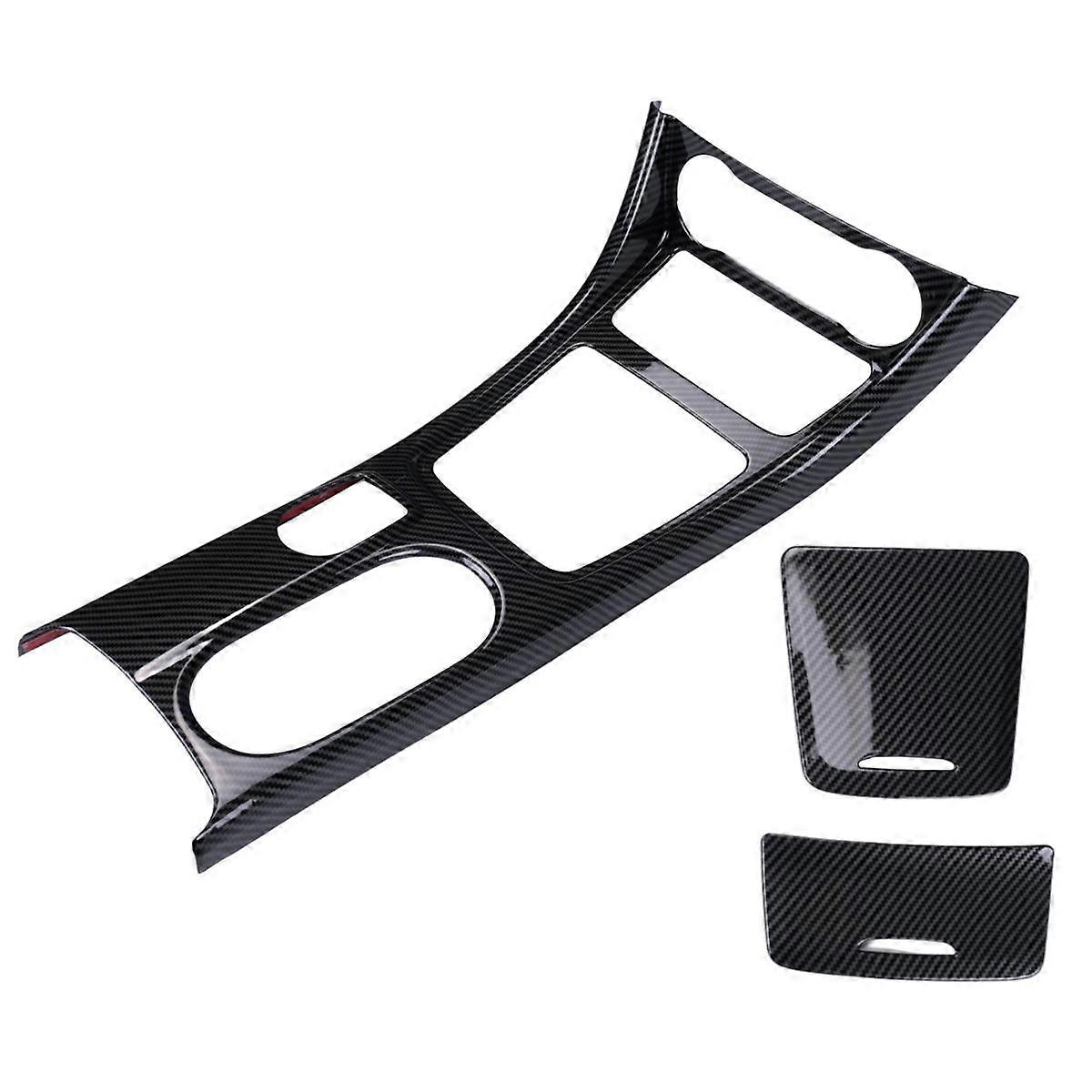 Car Center Console Water Cup Holder Panel Trim for GLA CLA A Class W176 2013-2018 LHD ABS Carbon Fi