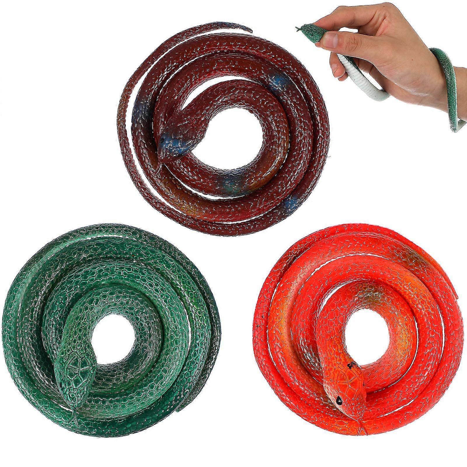 6 Pcs Poppets Kids Snake Prank Snakes Rain Forest Snakes Snake Party Favors Rubber Snake