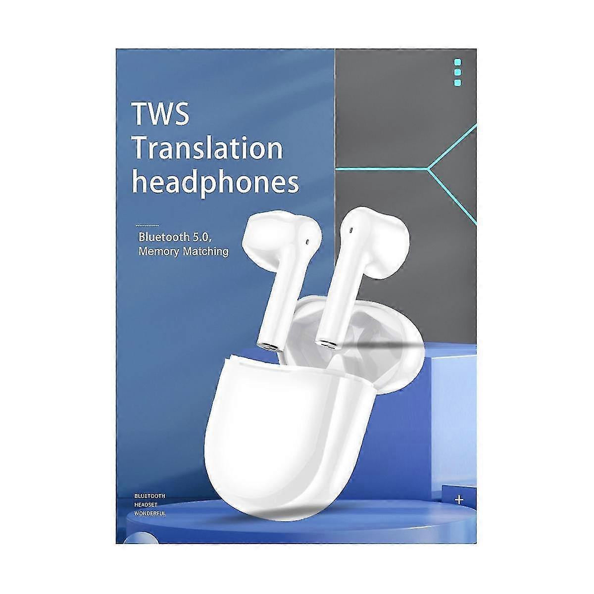 V03 Smart Translation Headset 137 Languages Translate Voice Translator Wireless Bluetooth Translator Earphone Black