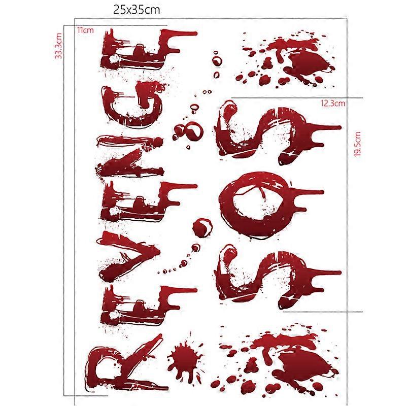 2PCS Halloween Giant Bloody Window Posters Window Clings Party Decoration Haunted House Door Cover Creepy School Dormitory Window
