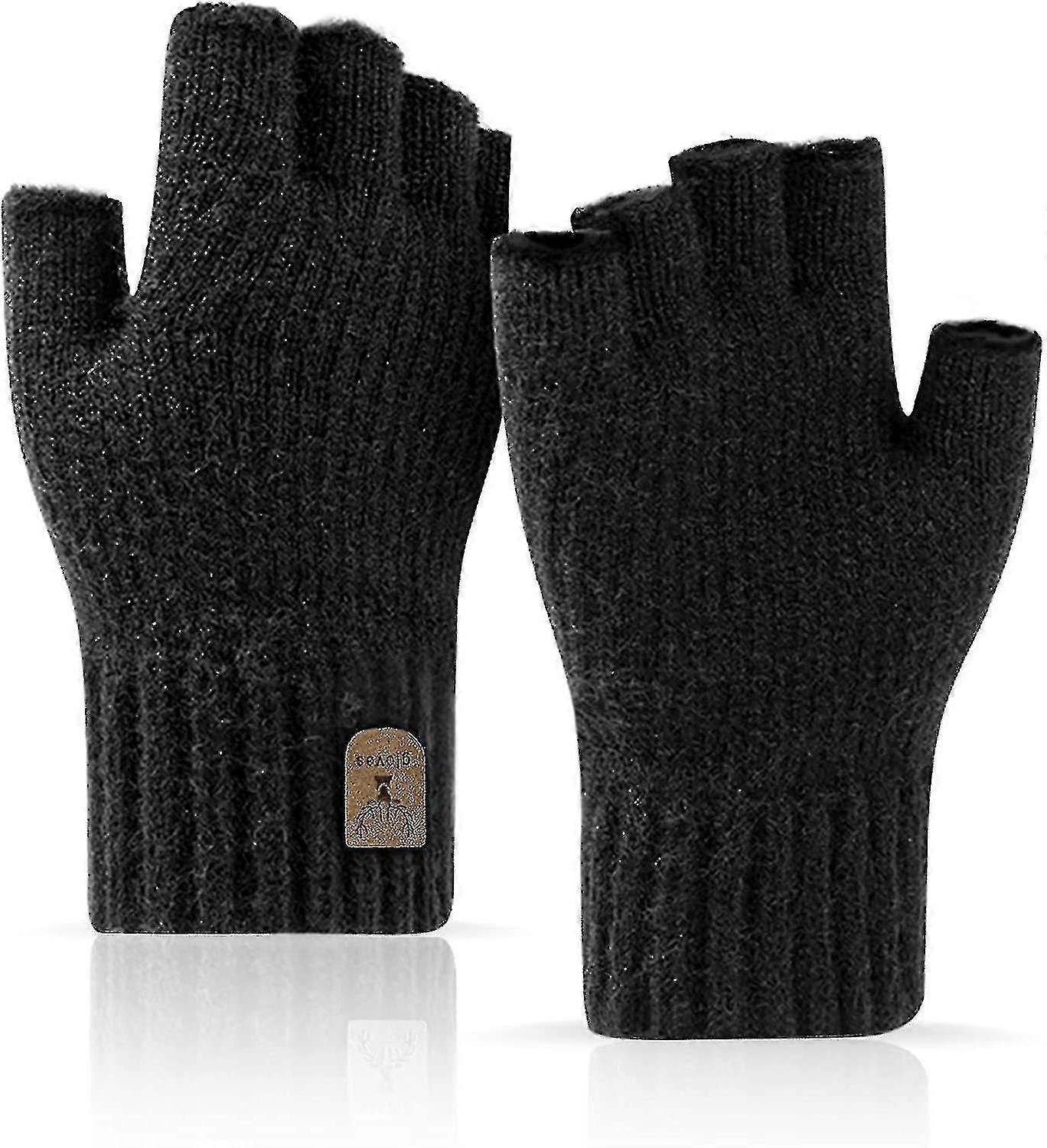 Fingerlose Handschuhe Halbfingerhandschuhe Winter Warm Strickhandschuhe Workin