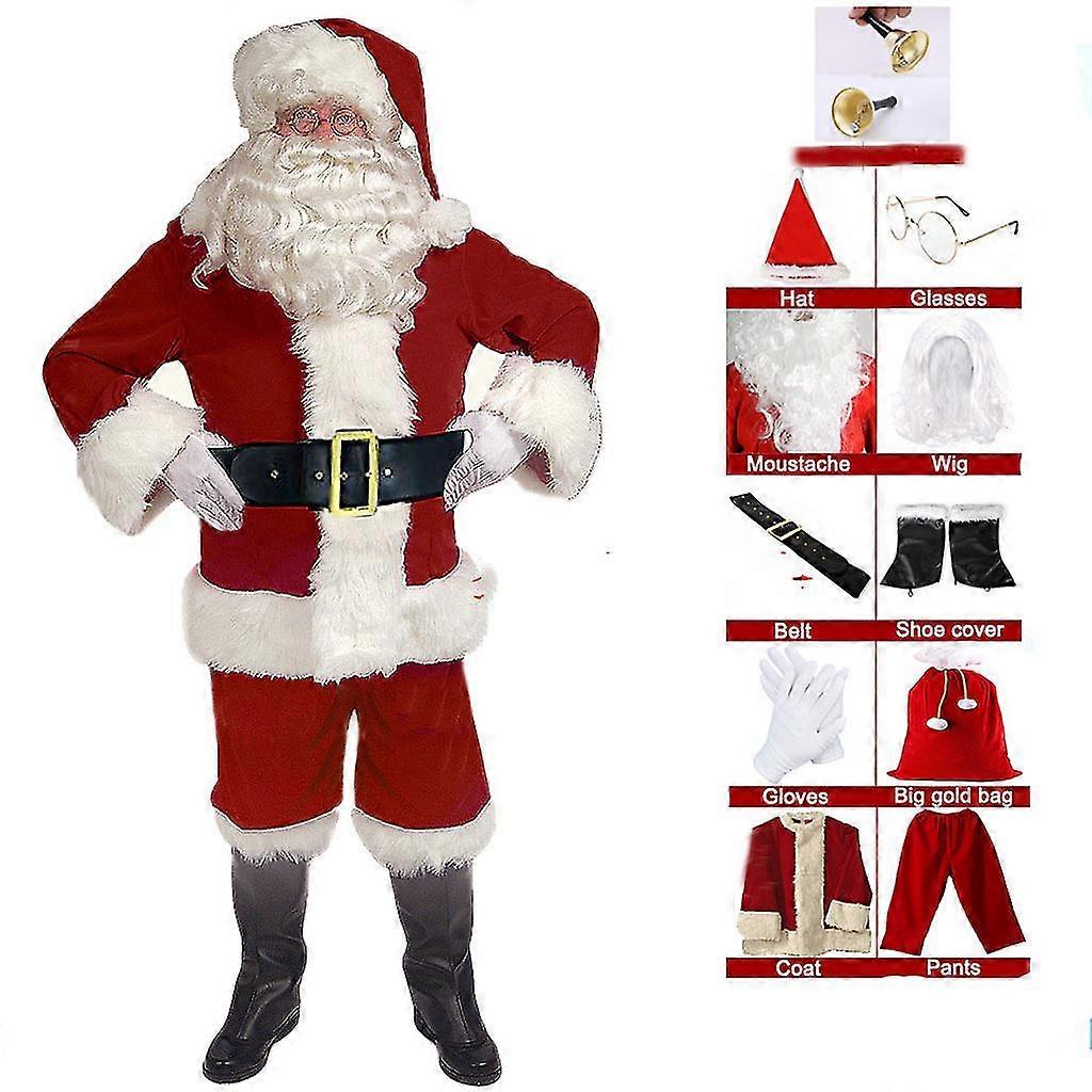 Men's Deluxe Santa Suit,christmas Adult Santa Claus Costume