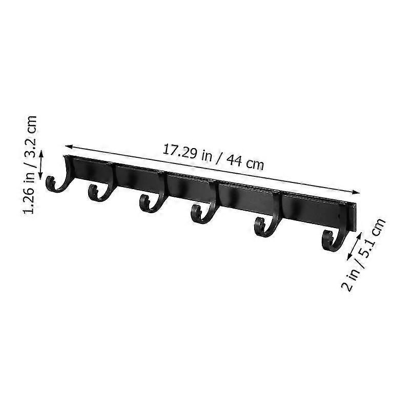 1pc Living Room Self Adhesive Wall Hanging Hook Rack With 6 Hanger Hooks