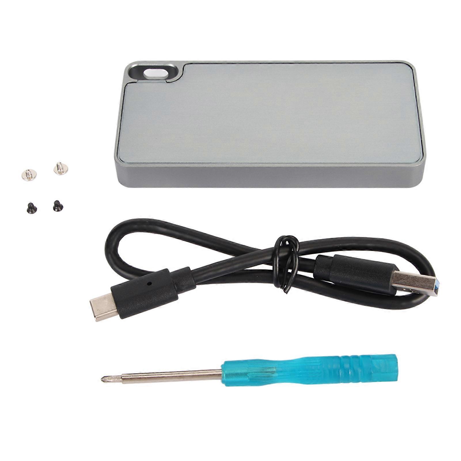 SATA SSD Enclosure UASP M.2 NGFF to USB 3.1 Aluminium Alloy OTG WTG Function Hard Drive Enclosure for Laptop Desktop Gray