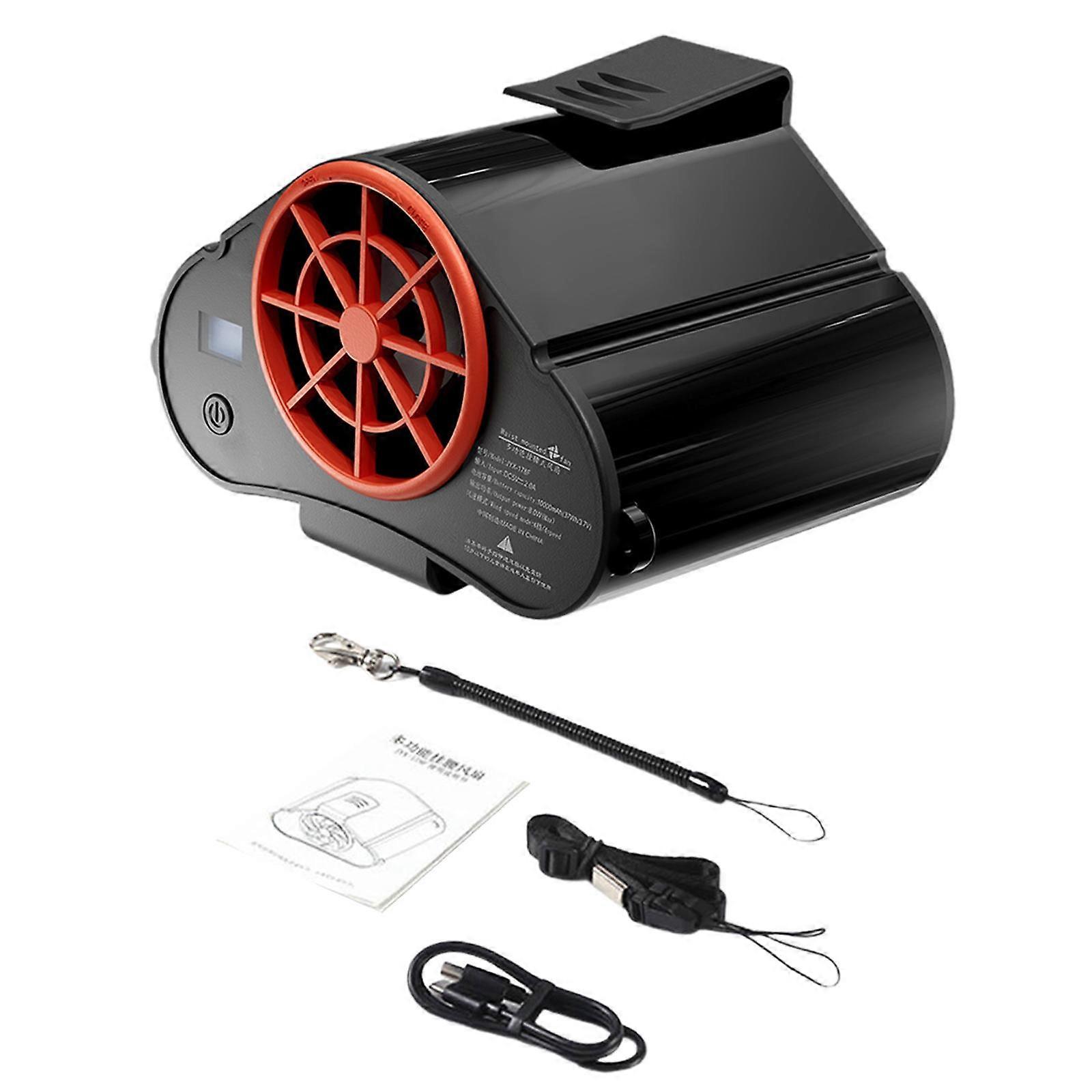 Ventilatore a vita appeso Ventilatore a cinghia indossabile a vento a 4 velocità per la pesca da viaggio in campeggio arancione e nero