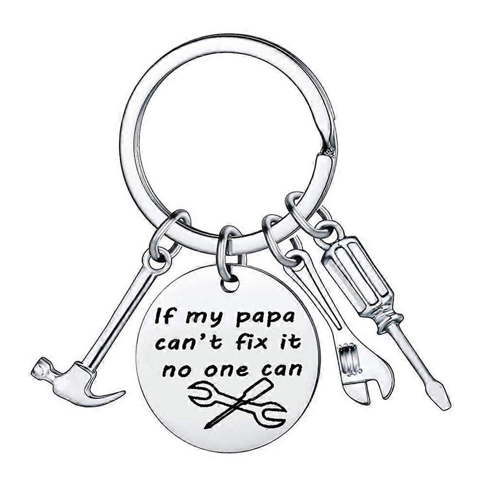 2pcs If Papa Can't Fix It Non One Can Stainless Steel Key Chain Key Rings
