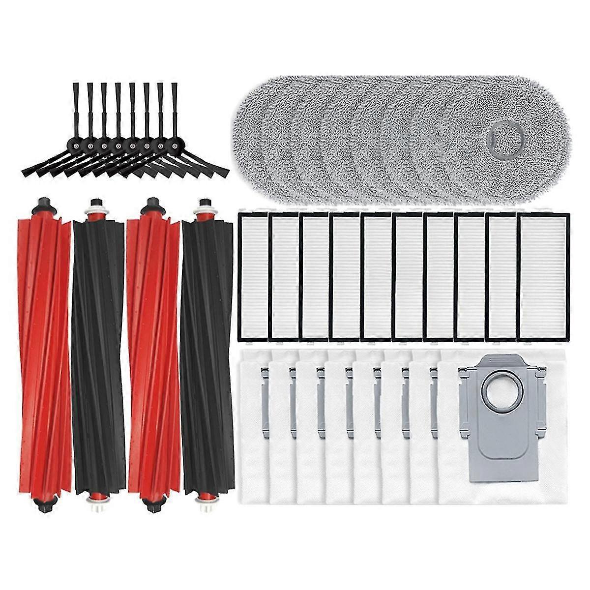 For V20 / P10S Pro Robot Vacuum Cleaner Parts Main Side Brush Mop Filter Dust Bag Replacements