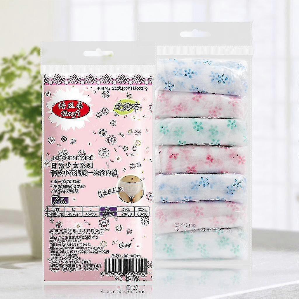 7 Adet Seyahat Tek Kullanımlık Külot Kadın Pamuklu Külot 1 Kutu İç Çamaşırı6417242421182