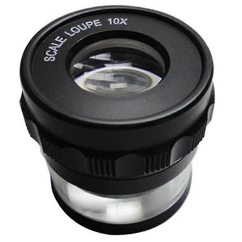 10x Stand Measur Magnifier Scale Loupe Magnify Glass 10x With Scaled Magnifier