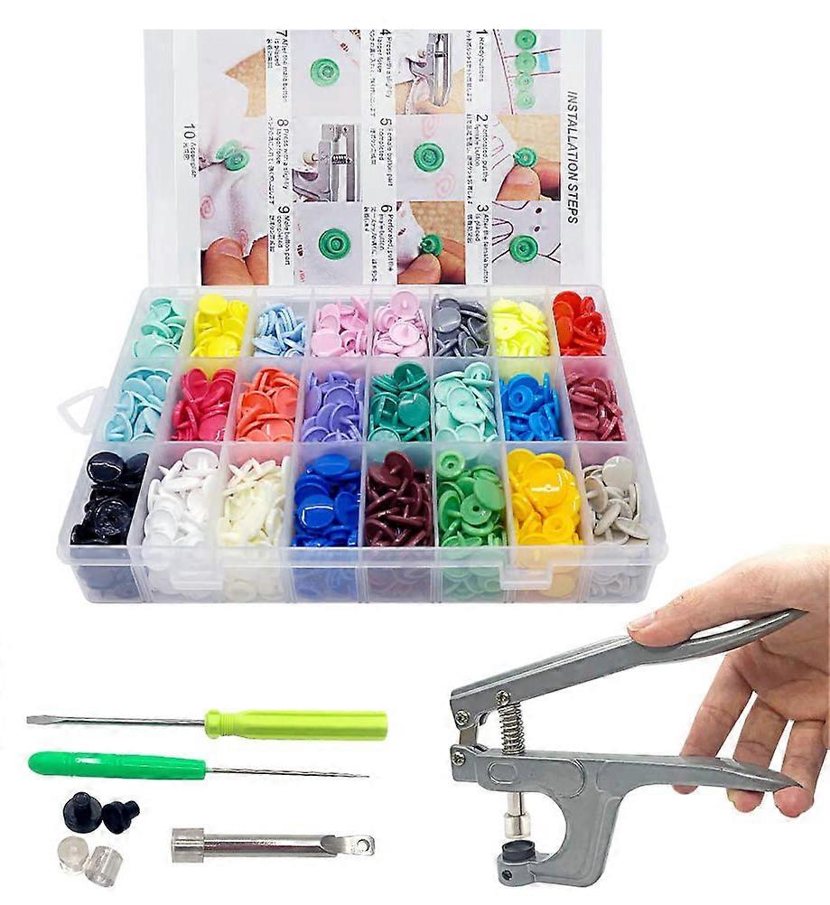 Plastic Snap Buttons Kit with Snap Pliers Tool for Sewing Crafting