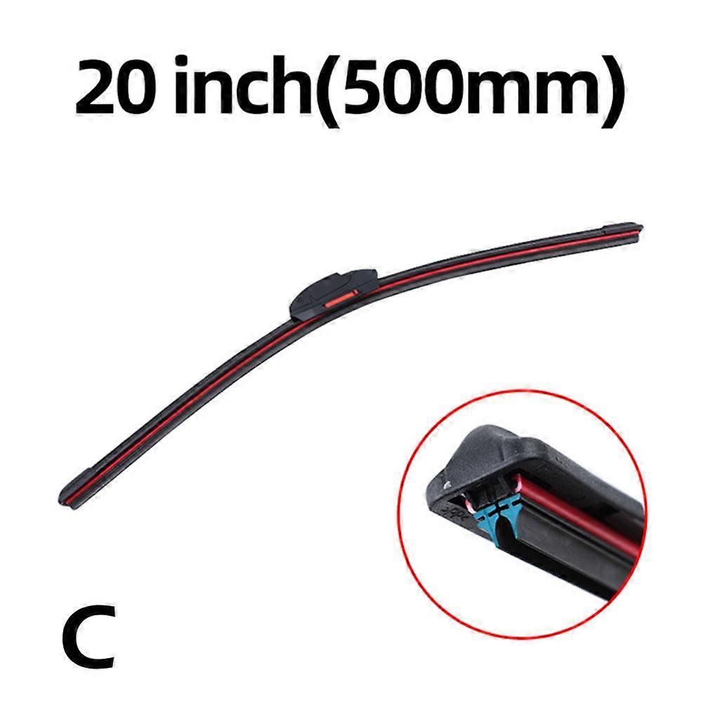 Universal Car Wiper Mute Car Front Windshield Wiper Soft Double Rubber Strip Windscreen Wipers Double Soft Bracketless Frameless