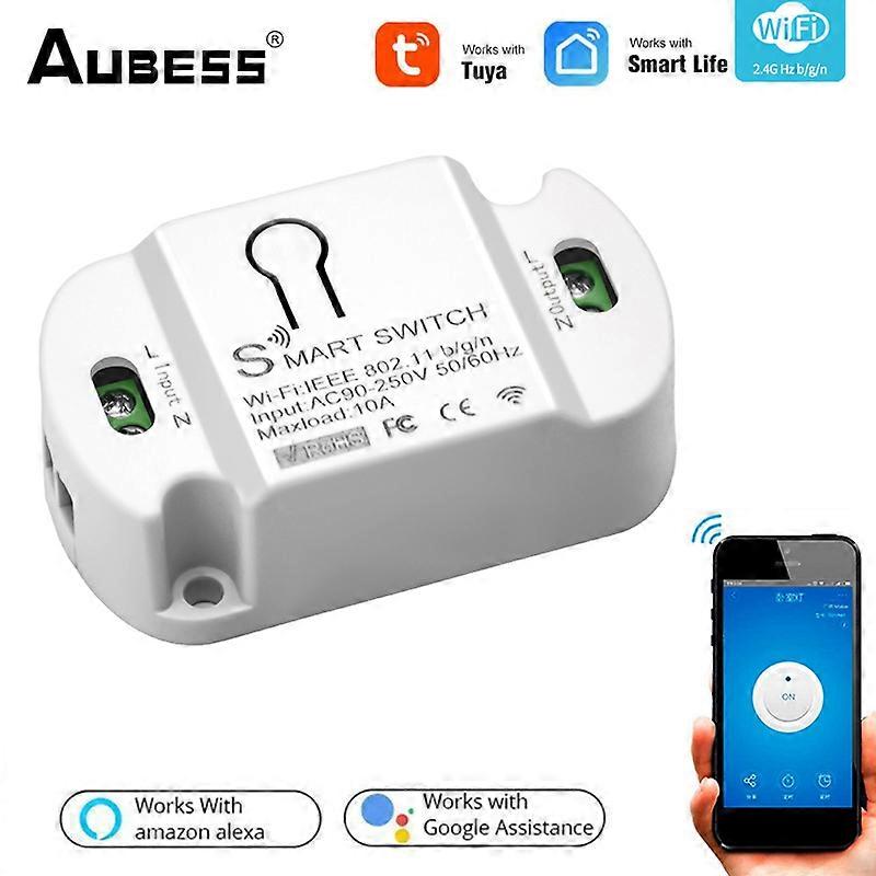 Aubess 10A Tuya Smart Switch Wireless Remote Switch Timer APP Control Smart Home Automation Work With Alexa Google Home