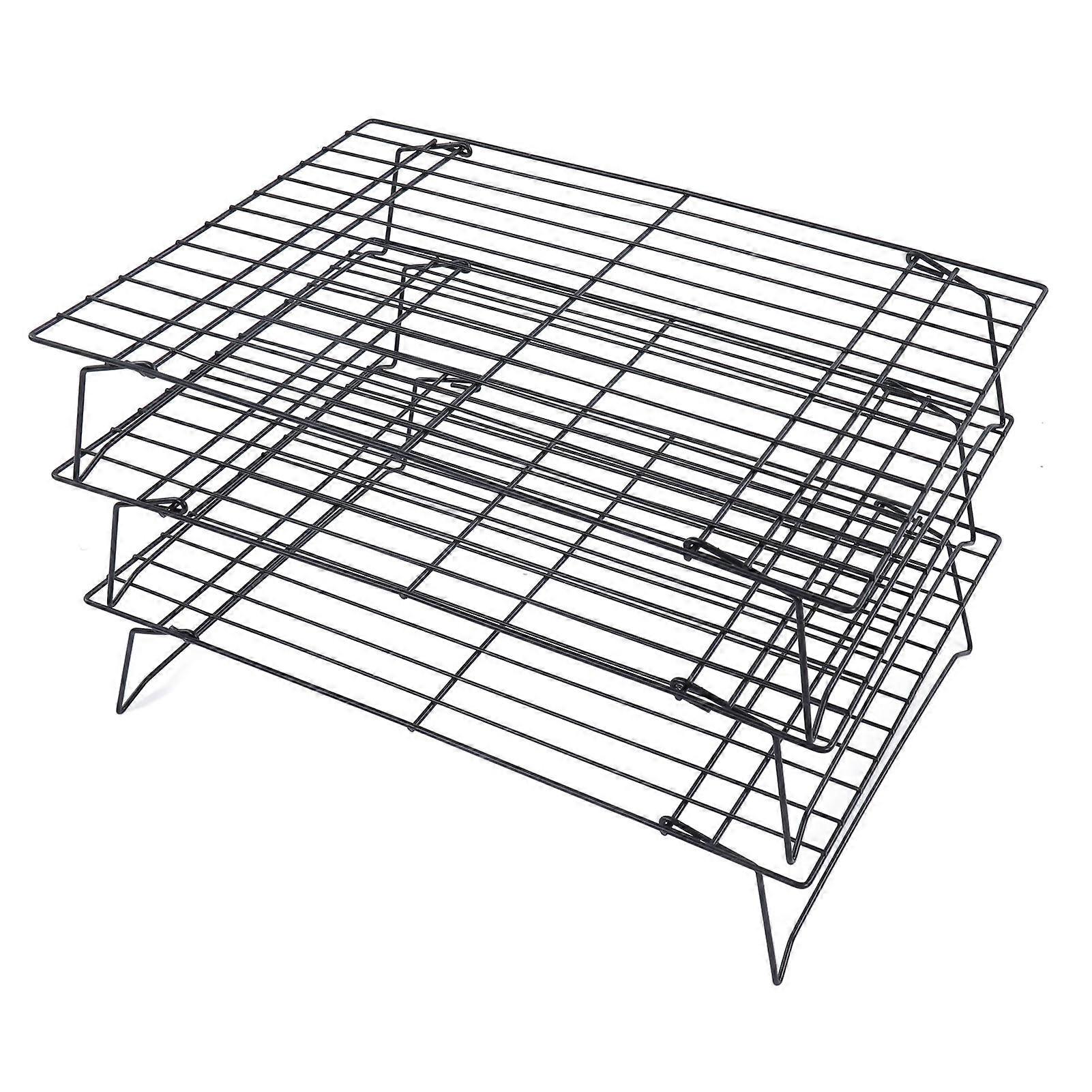 Iron Baking Rack 13 Inch Non Stick 3 Layer Cooling Racks for Baking Cakes and Biscuits