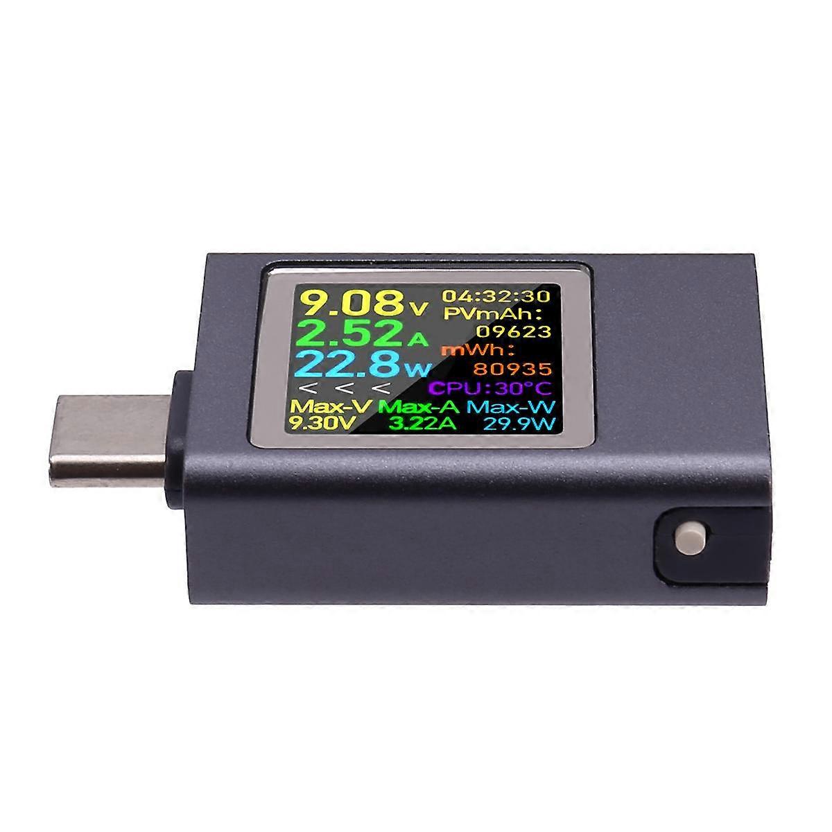 DC4.5-50V 0-12A PD3.1 Multi-Function Digital Display Ammeter Power Meter Type-C Cell Phone Charging